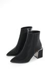 DNZ-409 Black Zippered Heeled Women's Casual Boots
