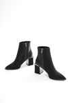 DNZ-409 Black Zippered Heeled Women's Casual Boots