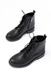 165-225 Black Lace-Up Zippered Women's Boots