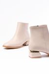 RM-500 Beige Heeled Zippered Women's Casual Boots