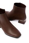 RM-500 Brown Heeled Zippered Women's Boots