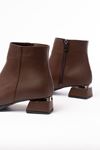RM-500 Brown Heeled Zippered Women's Boots