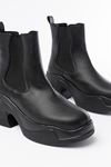 FZ-2400 Black High Sole Elasticated Casual Women's Boots