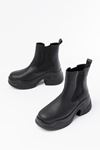 FZ-2400 Black High Sole Elasticated Casual Women's Boots