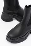 FZ-2400 Black High Sole Elasticated Casual Women's Boots