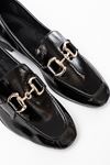 303 Black Patent Leather Buckle Accessory Casual Women's Ballet Flats