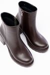 767-3020 Brown Zipper Thick Heels Casual Women's Boots
