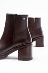 767-3020 Brown Zipper Thick Heels Casual Women's Boots