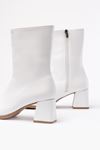 MSK-032 White Heeled Zippered Women's Boots