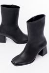MSK-032 Black Heeled Zippered Women's Boots