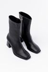 MSK-032 Black Heeled Zippered Women's Boots