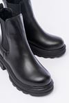 745-2137 Black Thick Sole Elasticated Casual Women's Boots