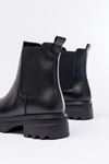 745-2137 Black Thick Sole Elasticated Casual Women's Boots