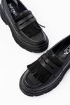 749-749 Black Casual High Sole Loafer Shoes