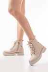 02-356 Beige Galata Lace-Up Lace-Up Casual Women's Boots