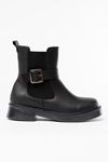 02-2004 Black Buckle Accessory Elasticated Women's Boots