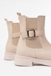 02-2004 Beige Buckle Accessory Elasticated Women's Boots