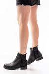 165-212 Black Stone Accessory Zippered Women's Boots
