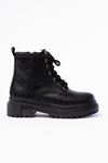 812-296 Black Lace-Up Zippered Women's Boots