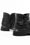 508-3037 Zippered Casual Women's Boots with Black Buckle Accessories