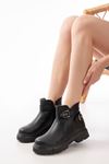 508-3037 Zippered Casual Women's Boots with Black Buckle Accessories