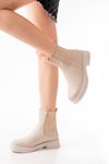 02-2005 Beige Elastic Casual Women's Boots