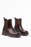 02-2137 Brown Elastic Casual Women's Boots