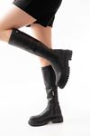 812-2291 Black Zipper Casual Women's Boots