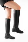 2024-3007 Black Zipper Casual Women's Boots