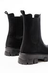 FZ-299 Black Suede High Sole Elasticated Casual Women's Boots