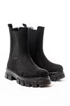 FZ-299 Black Suede High Sole Elasticated Casual Women's Boots