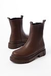 812-2012 Brown Luna Zippered Casual Women's Boots