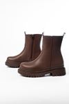 812-2012 Brown Luna Zippered Casual Women's Boots