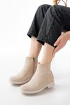 165-204 Beige Suede Zipper Casual Women's Boots