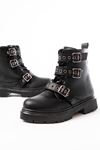 508-3039 Black Zippered Casual Women's Boots with Buckle Accessories