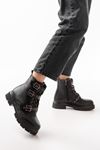 508-3039 Black Zippered Casual Women's Boots with Buckle Accessories