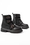 508-3039 Black Zippered Casual Women's Boots with Buckle Accessories