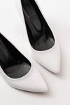 ST-001 Beyaz Rugan Günlük 9 cm Topuklu Bayan Stiletto Ayakkabı 
