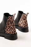 02-02 Stoneless Leopard Elastic Casual Women's Boots