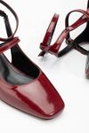 ST-003 Bordo Rugan Günlük 4 cm Topuklu Bayan Ayakkabı