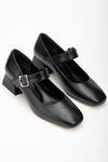 ST-006 Siyah Günlük 4 cm Topuklu Bayan Ayakkabı
