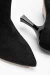 VRT-023 Black Suede High Thin Heeled Stretch Women's Boots