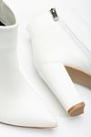 VRT-4801 White High Thick Heels Zippered Women's Boots