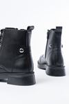 02-2003 Black Lace-Up Zippered Women's Boots