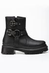 236-2013 Zippered Casual Women's Boots with Black Buckle Accessories