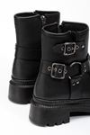 236-2013 Zippered Casual Women's Boots with Black Buckle Accessories