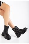 236-2013 Zippered Casual Women's Boots with Black Buckle Accessories
