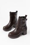 5109-3027 Brown Heeled Zippered Women's Boots