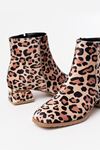 RM-500 Leopard Heeled Zippered Women's Boots