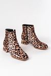 RM-500 Leopard Heeled Zippered Women's Boots